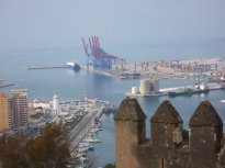 Malaga seaport from Gilbralfar castle