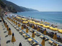 Very touristy Monterosso--nice beach but too many vacation there!