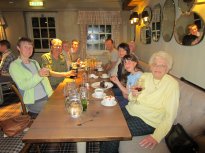 The Webber Family enjoying a meal at a favourite pub with Canadian relatives