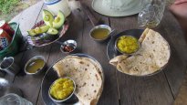 Chapatis and roasted squash--and look at those avocados!