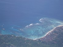 island view just before landing in Bali