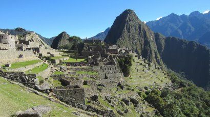 Machu Picchu with Huayna Picchu peak in the background