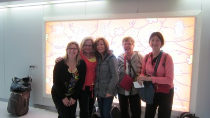 The women (minus Peggy) at Taipei airport layover