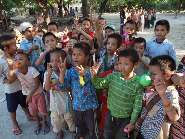 Happy boys (now) at the Monastery orphanage