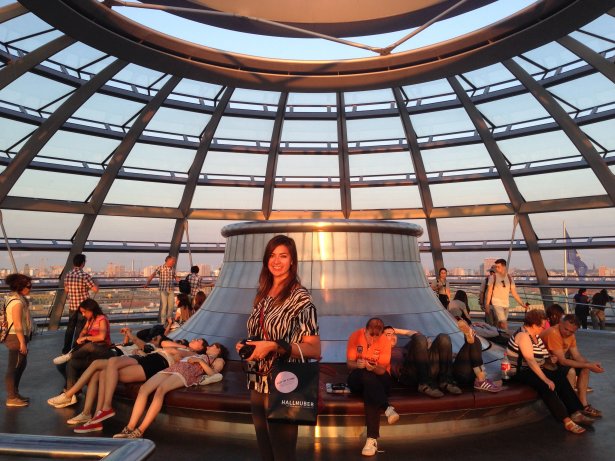 Talia enjoying the view from the top of the Reighstag Dome